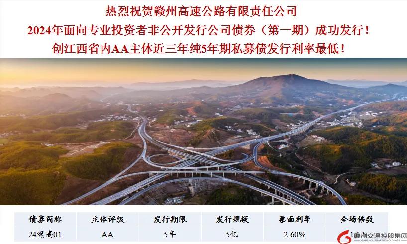 喜報(bào)！贛州交控集團(tuán)接連在資本市場(chǎng)發(fā)行債券成功！